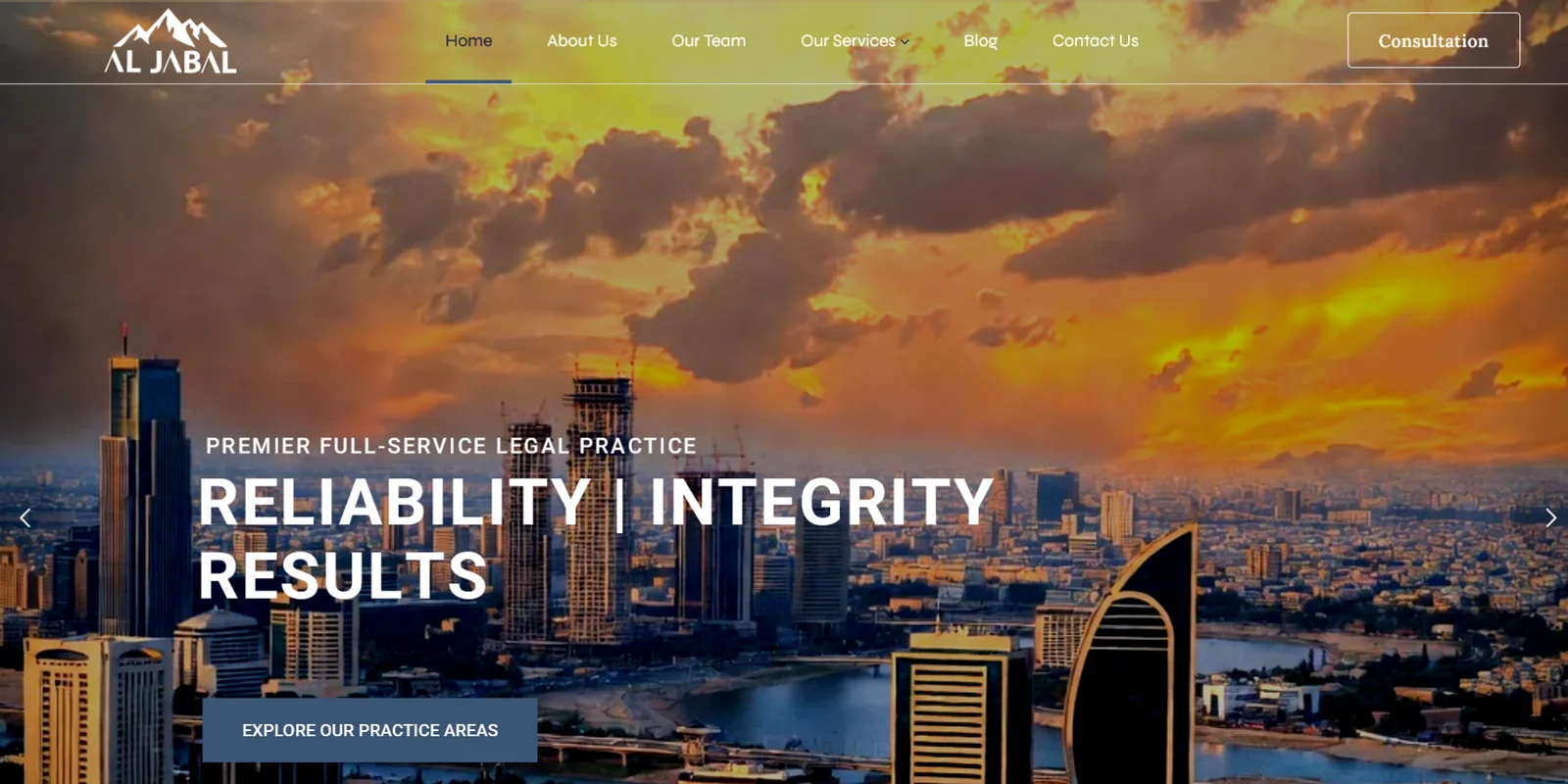 Al Jabal Law Firm website homepage