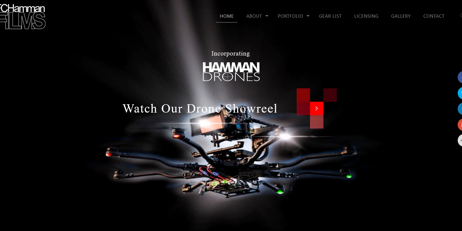 FC Hamman Films website homepage with drone showreel
