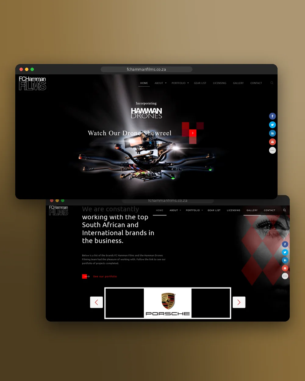 FC Hamman Films website designed by Imagine Digital Studios, shown on desktop