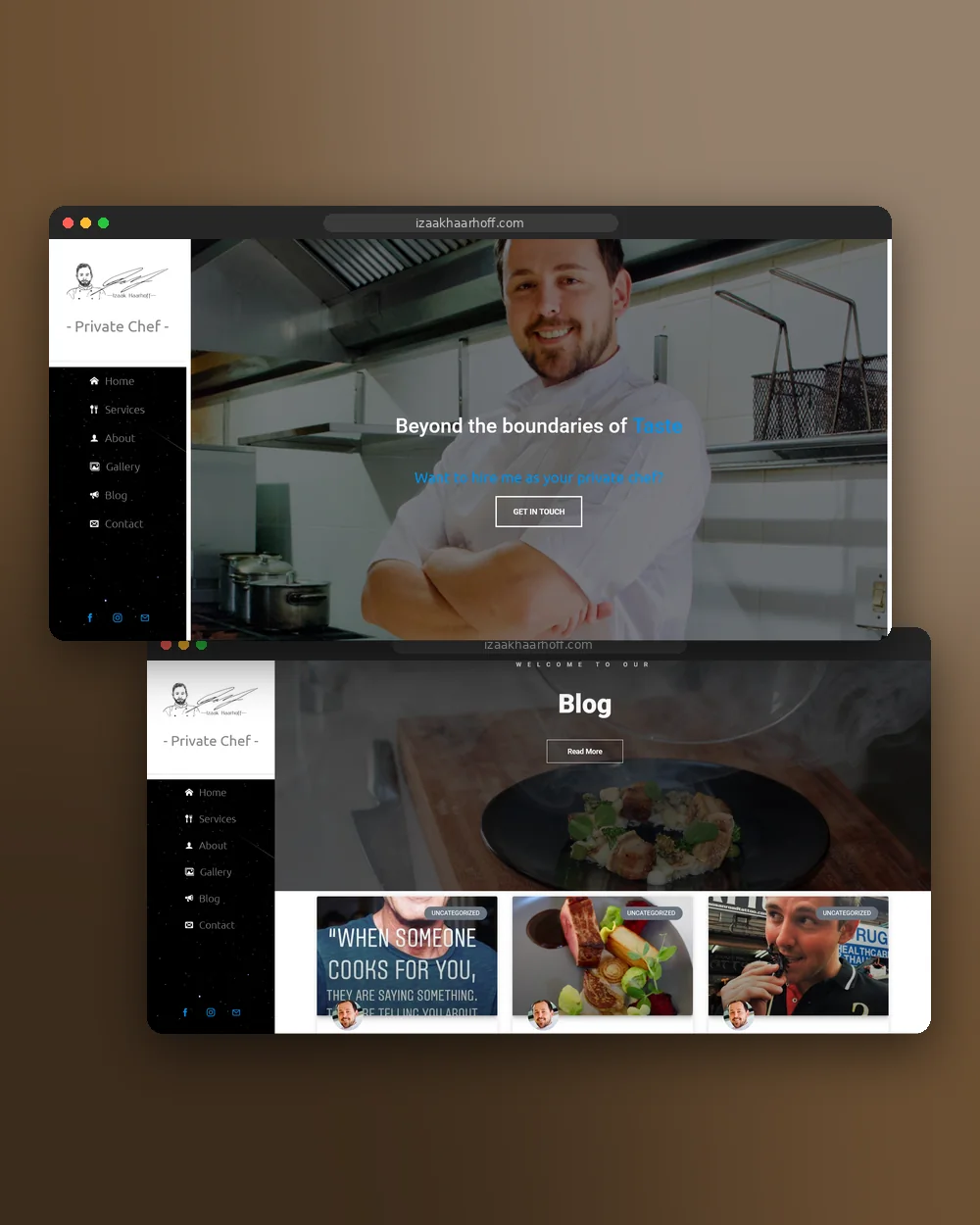 Izaak Haarhoff website designed by Imagine Digital Studios, shown on desktop