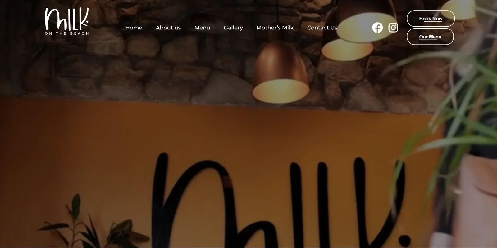 Milk on the Beach website homepage