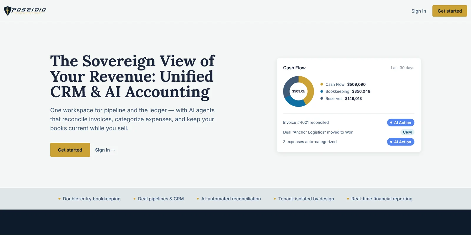 Poseidio platform homepage